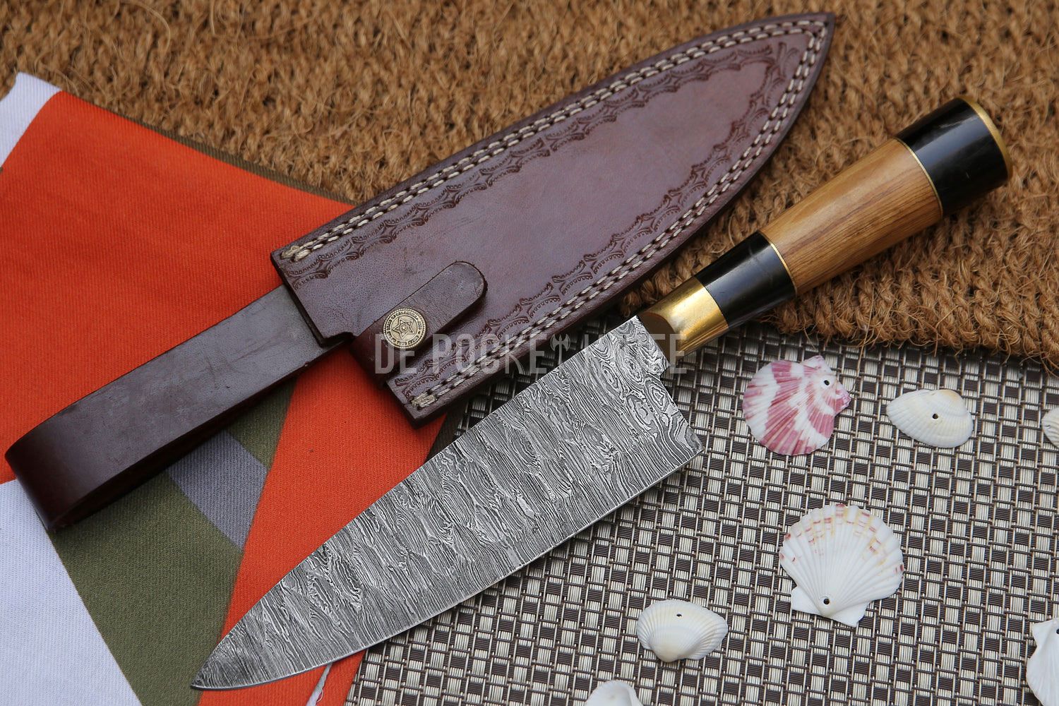 Handmade Chef Knife with Olive Wood Handle