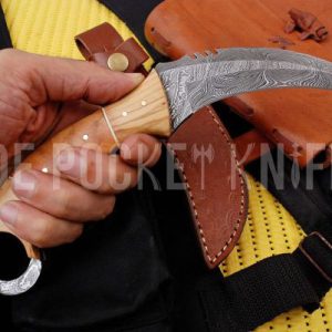 Custom Forged Damascus Fix Blade Knife 