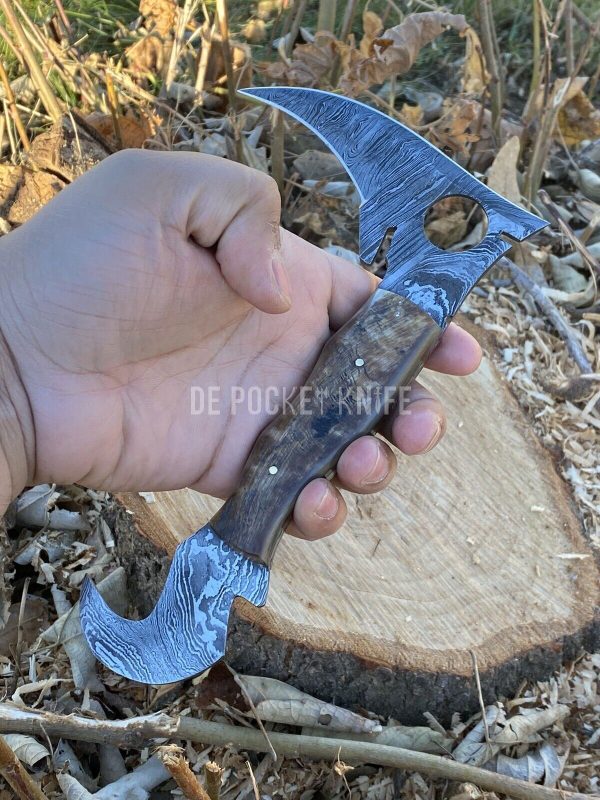 10”Custom Steel Hunting Karambit Fix Blade Knife 
