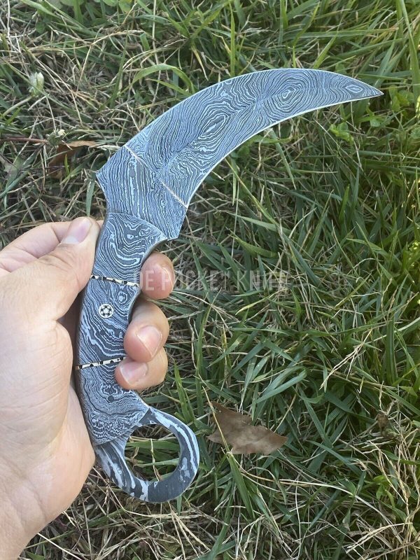 10”Custom Steel Hunting Karambit Fix Blade Knife 