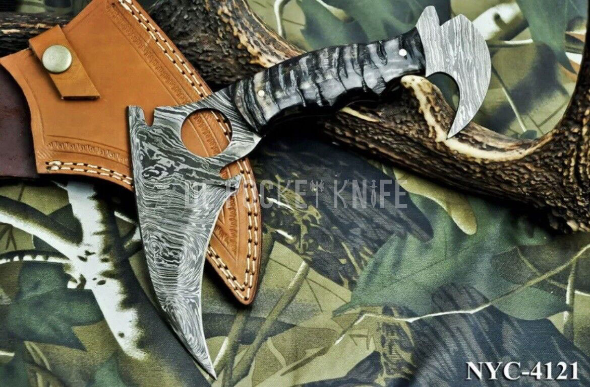 10”Custom Steel Hunting Karambit Fix Blade Knife