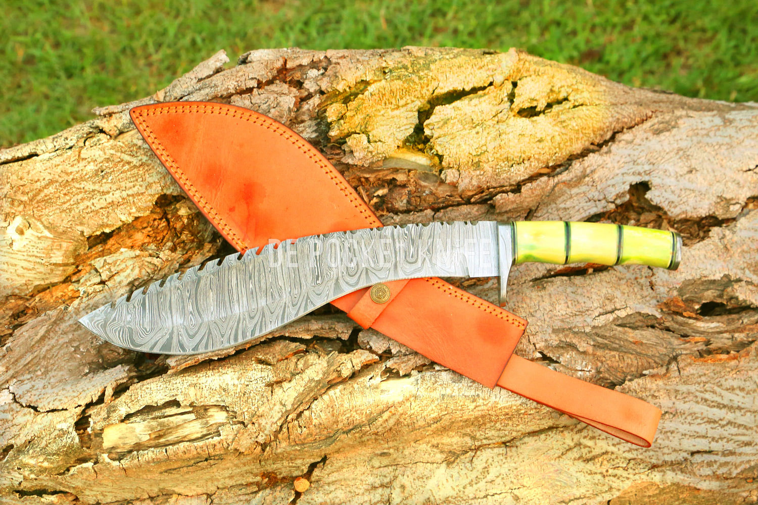 22″ Hunting Bushcraft Knife EDC With Camel Bone Handle 
