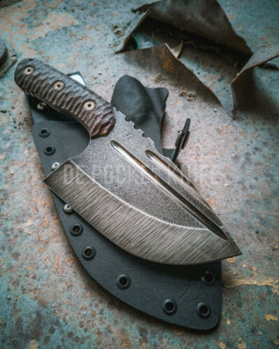 Custom Knife Micarta With Leather Sheath